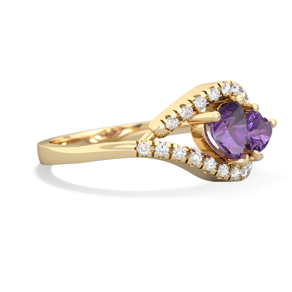 Amethyst Mother And Child 14K Yellow Gold ring R3010