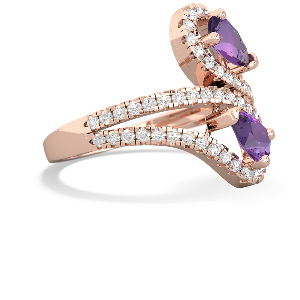 Amethyst Diamond Dazzler 14K Rose Gold ring R3000