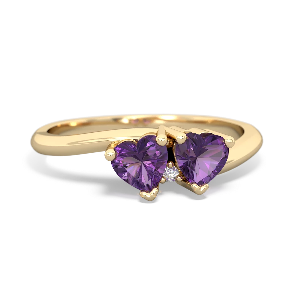 Amethyst Sweethearts 14K Yellow Gold ring R5260