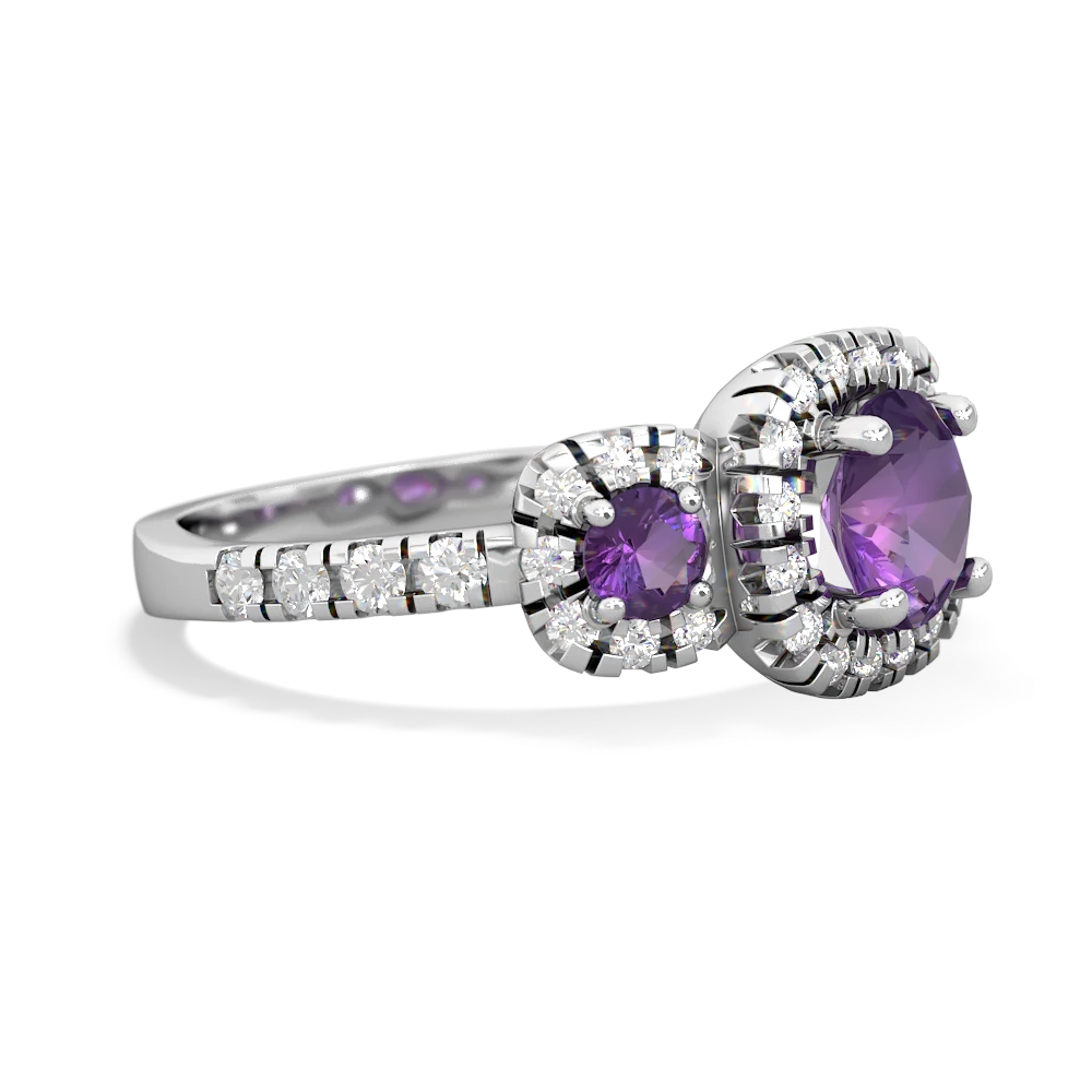 Pink Tourmaline Regal Halo 14K White Gold ring R5350