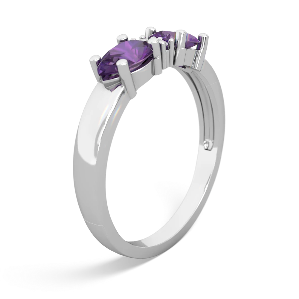 Amethyst Pear Bowtie 14K White Gold ring R0865