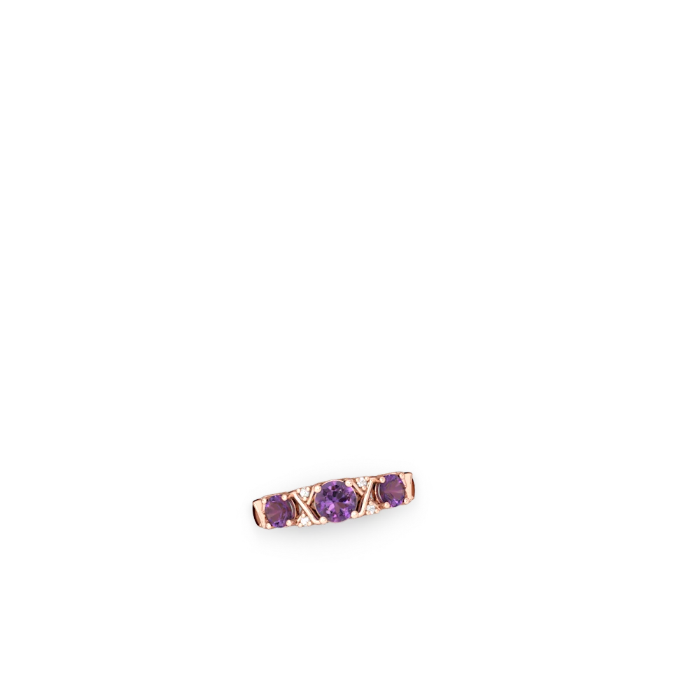 Lab Pink Sapphire Hugs And Kisses 14K Rose Gold ring R5016