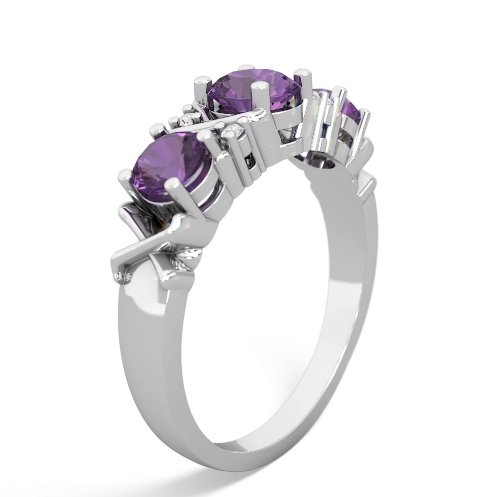 Alexandrite Hugs And Kisses 14K White Gold ring R5016