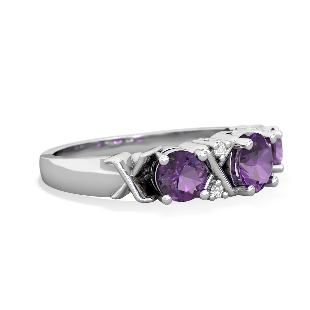 Alexandrite Hugs And Kisses 14K White Gold ring R5016