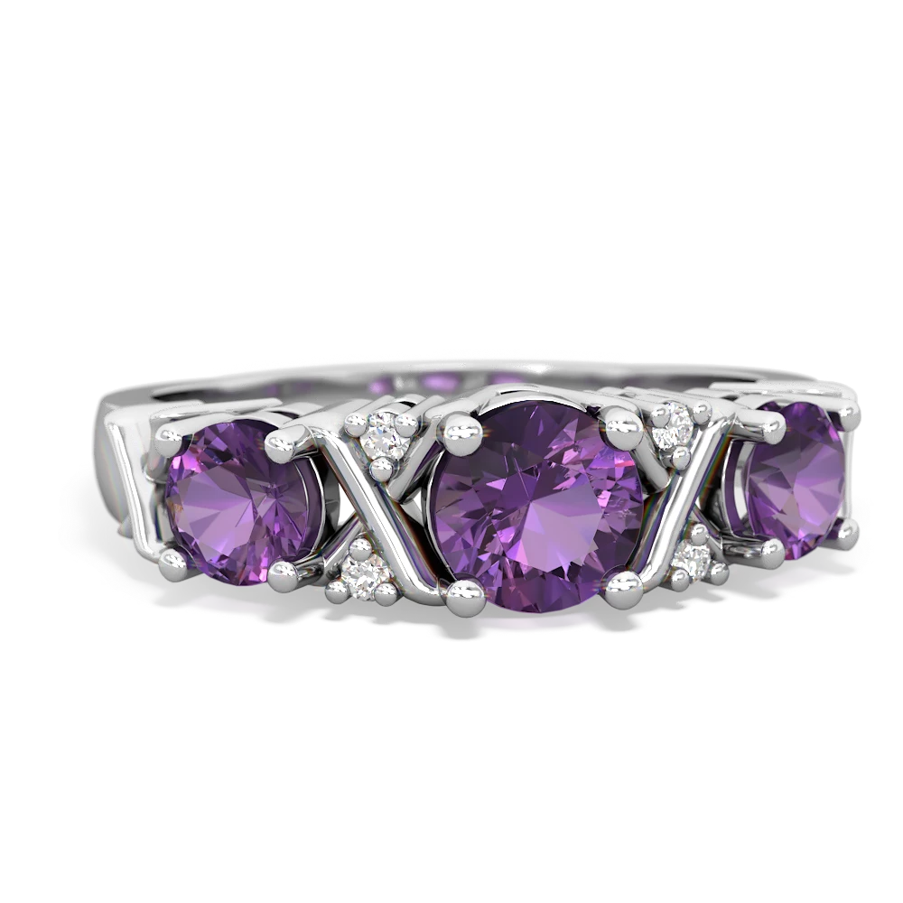 Alexandrite Hugs And Kisses 14K White Gold ring R5016