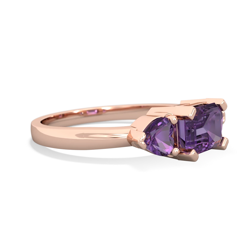 Amethyst Three Stone 14K Rose Gold ring R5235