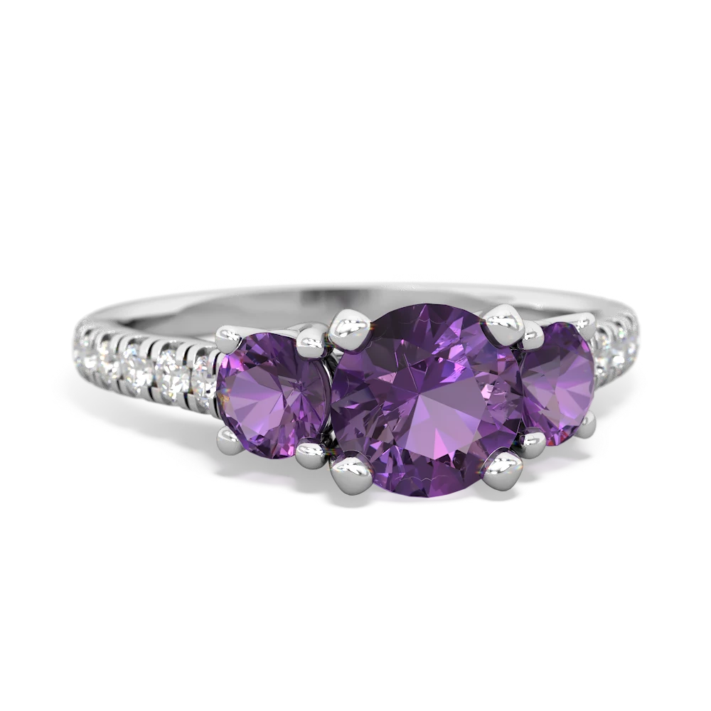 Alexandrite Pave Trellis 14K White Gold ring R5500