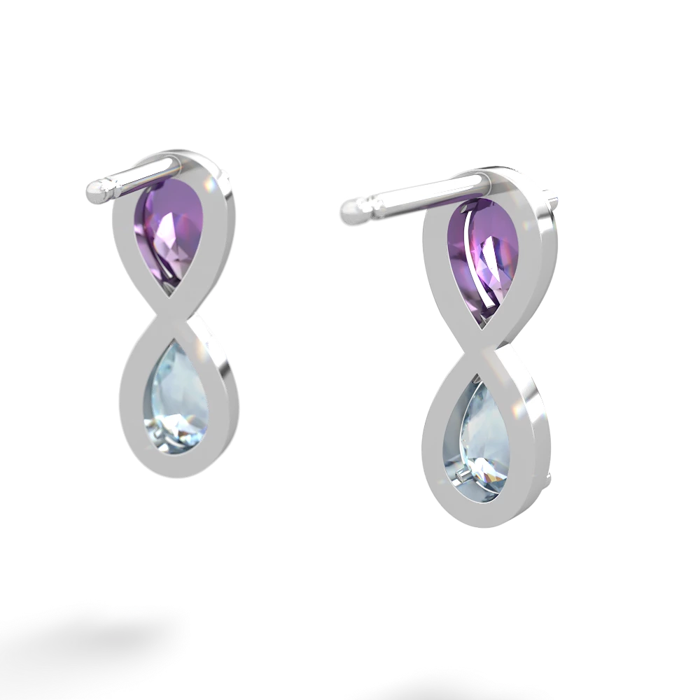 Amethyst Infinity 14K White Gold earrings E5050