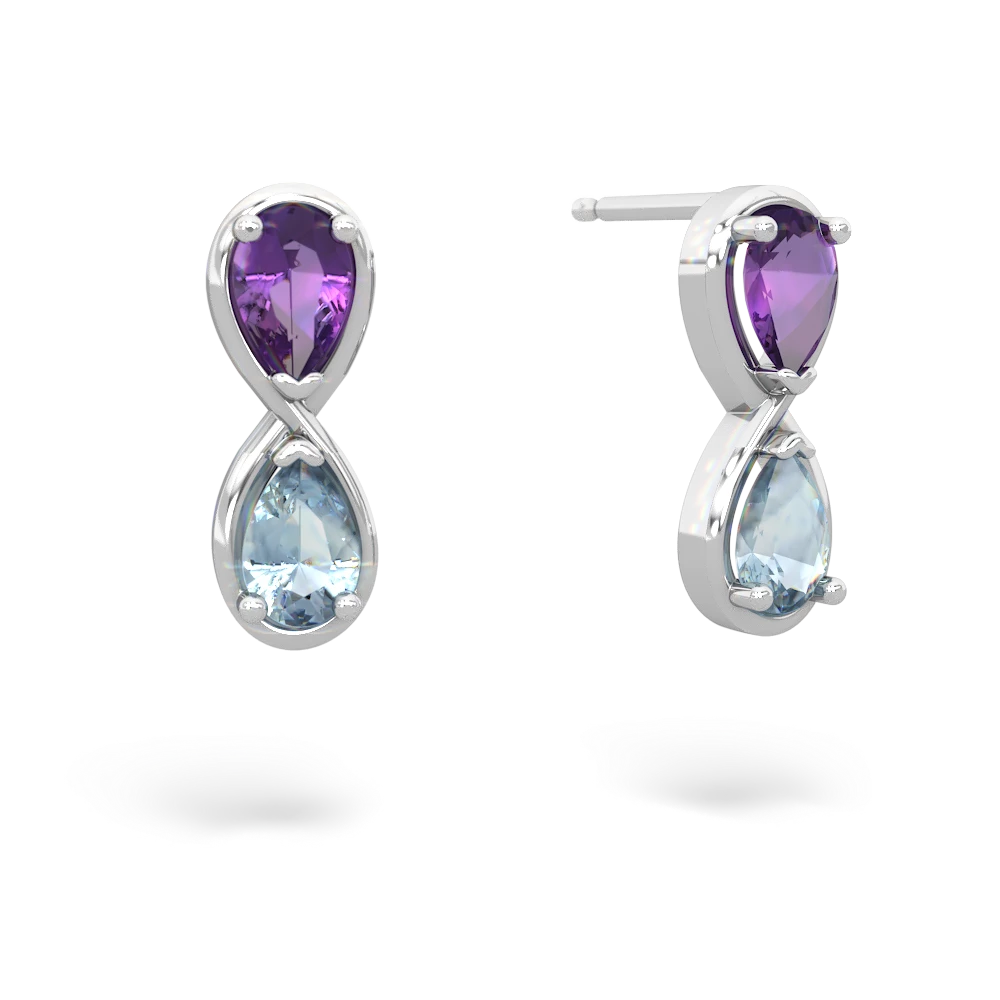 Amethyst Infinity 14K White Gold earrings E5050