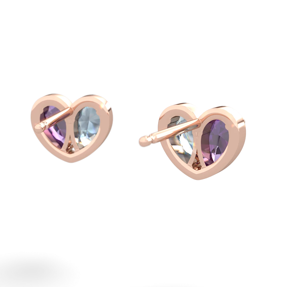 Amethyst 'Our Heart' 14K Rose Gold earrings E5072