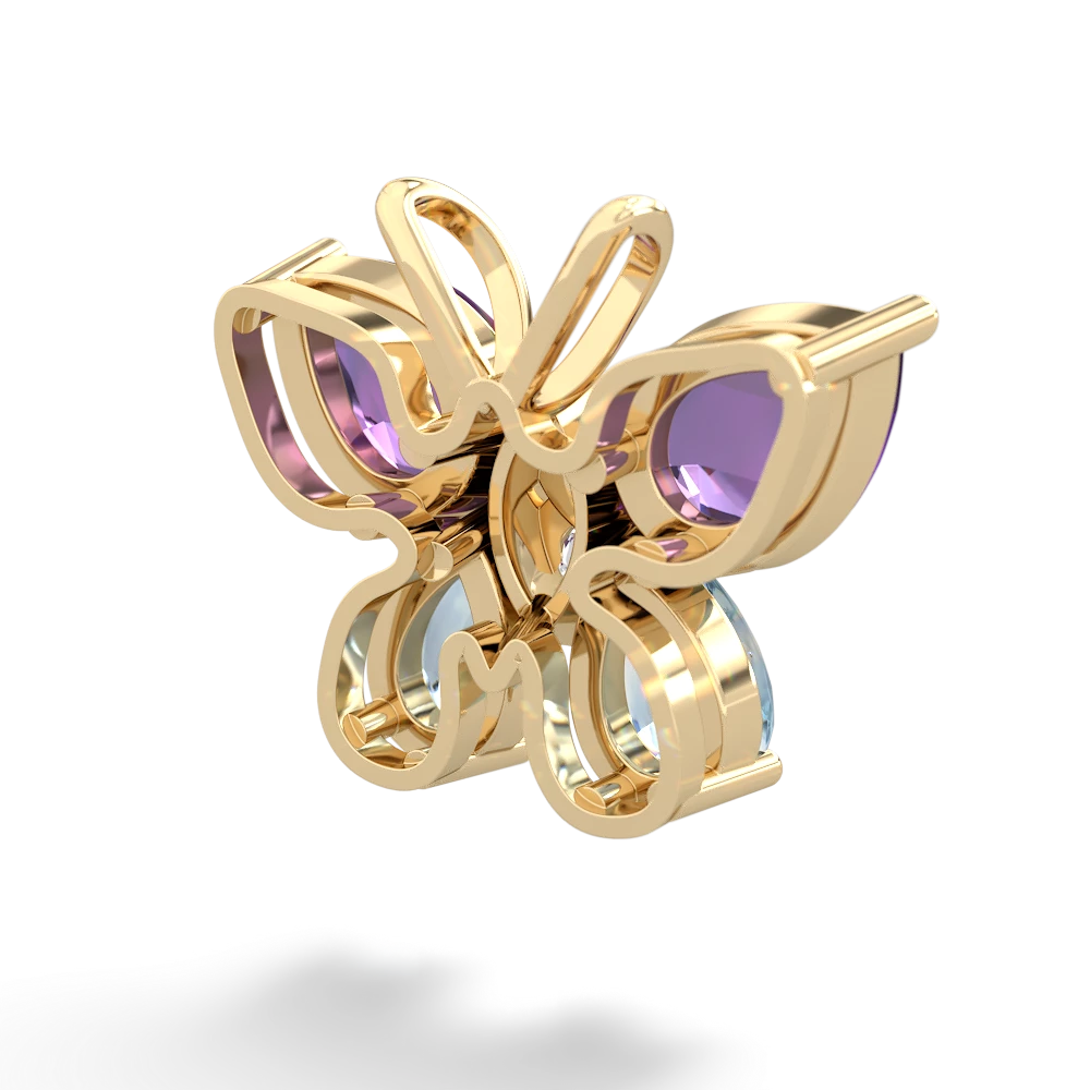 Amethyst Butterfly 14K Yellow Gold pendant P2215