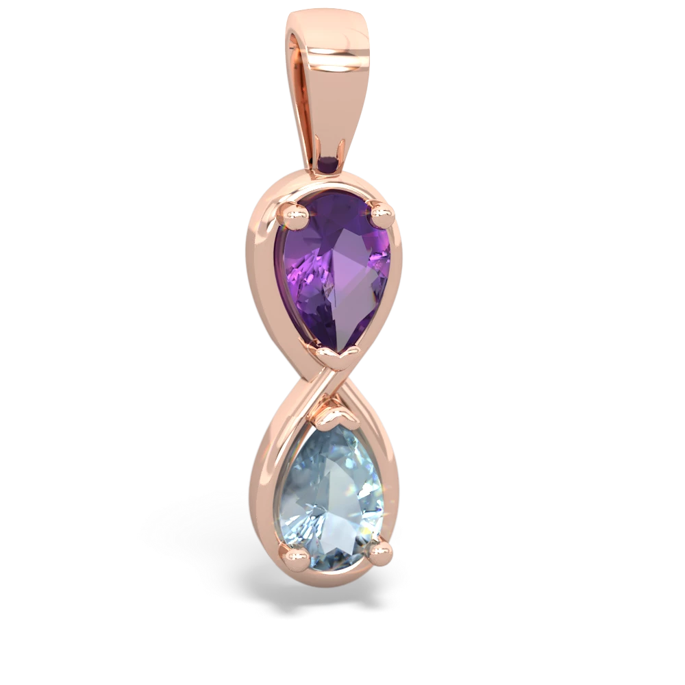 Amethyst Infinity 14K Rose Gold pendant P5050