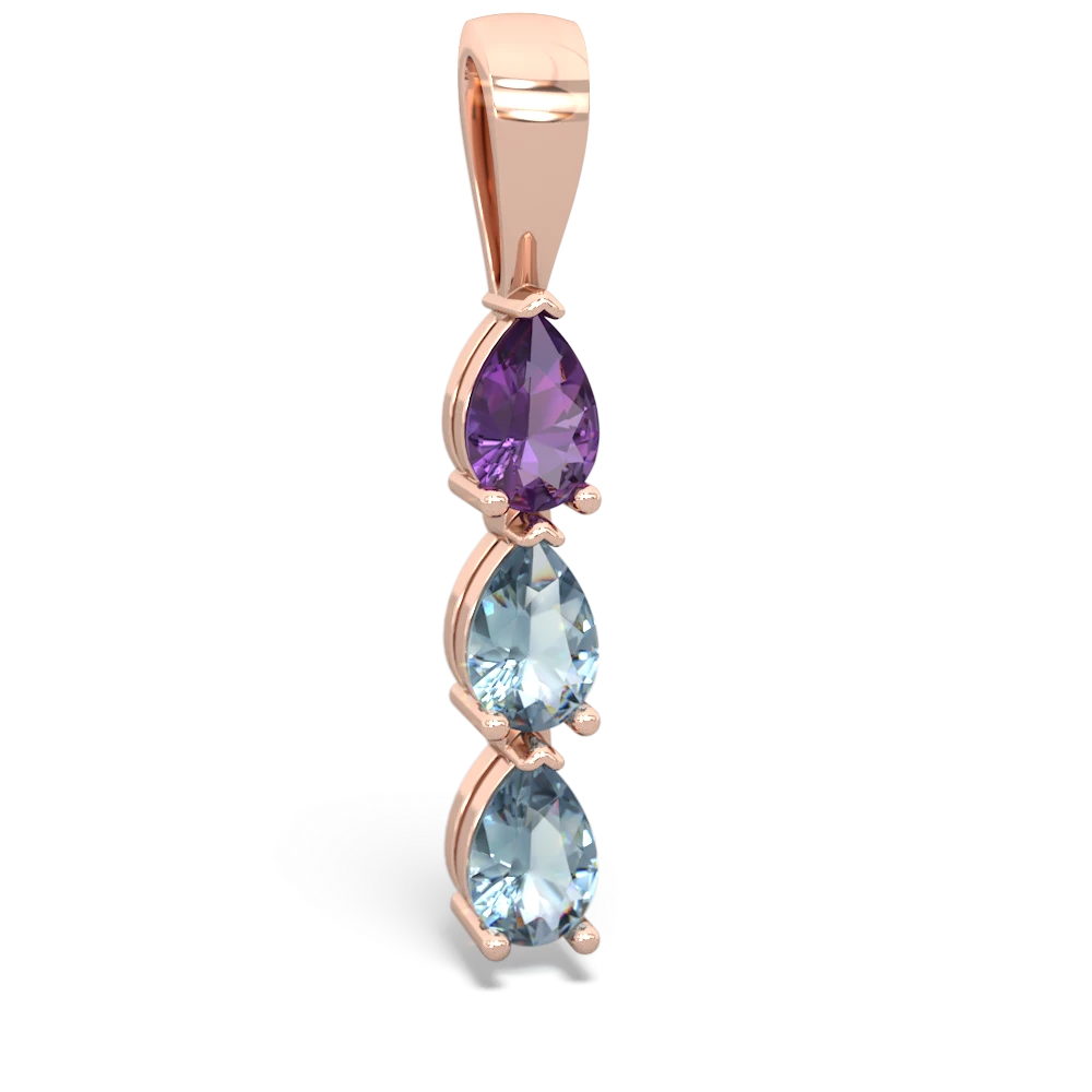 Amethyst Dew Drops 14K Rose Gold pendant P2251