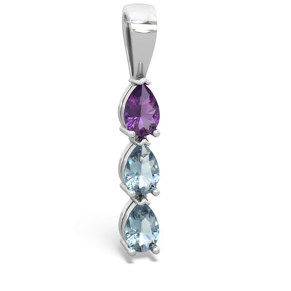 Amethyst Dew Drops 14K White Gold pendant P2251