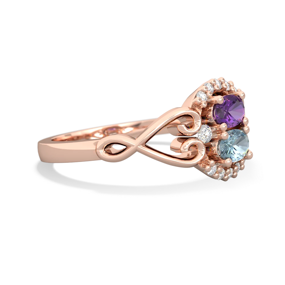 Amethyst Love Nest 14K Rose Gold ring R5860