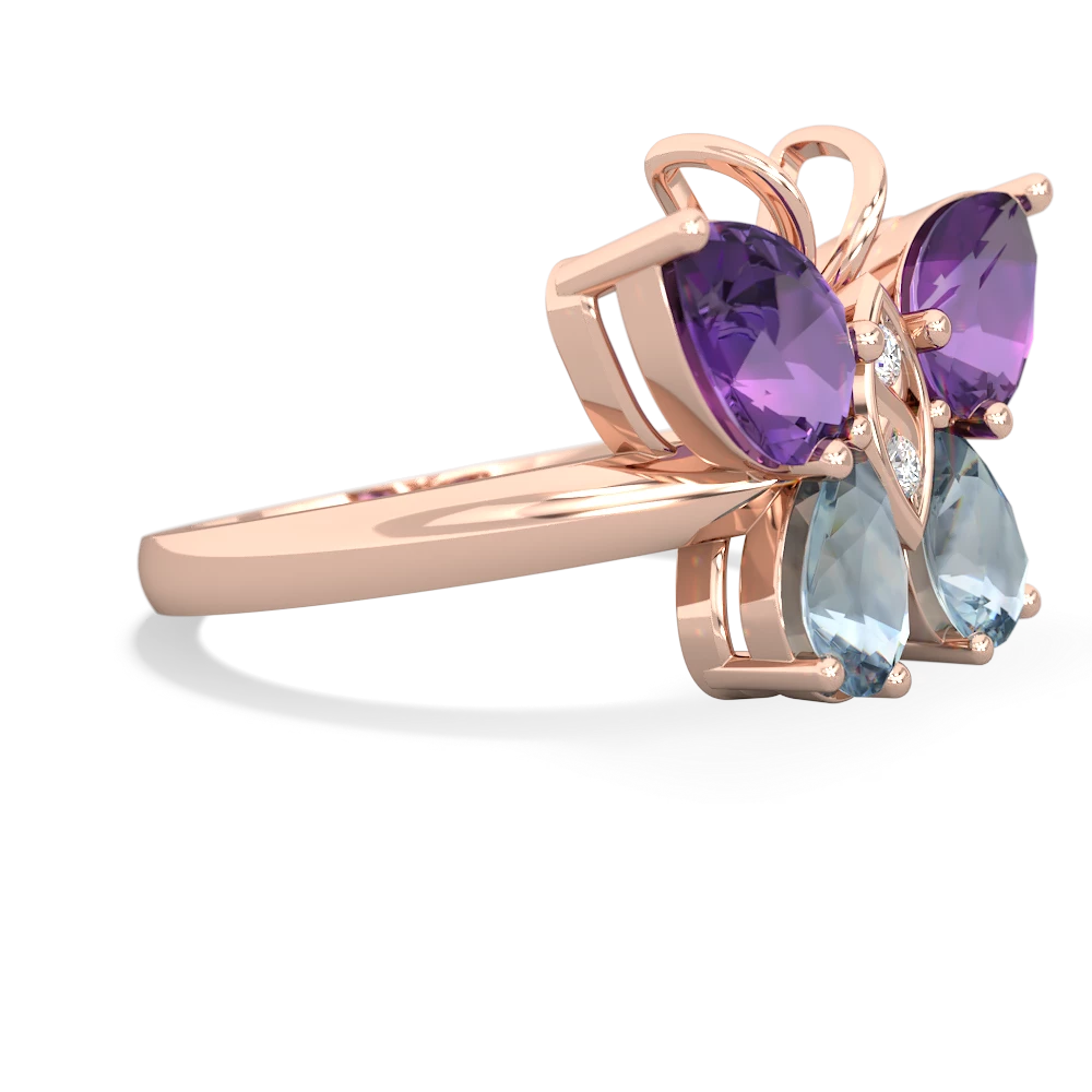 Amethyst Butterfly 14K Rose Gold ring R2215