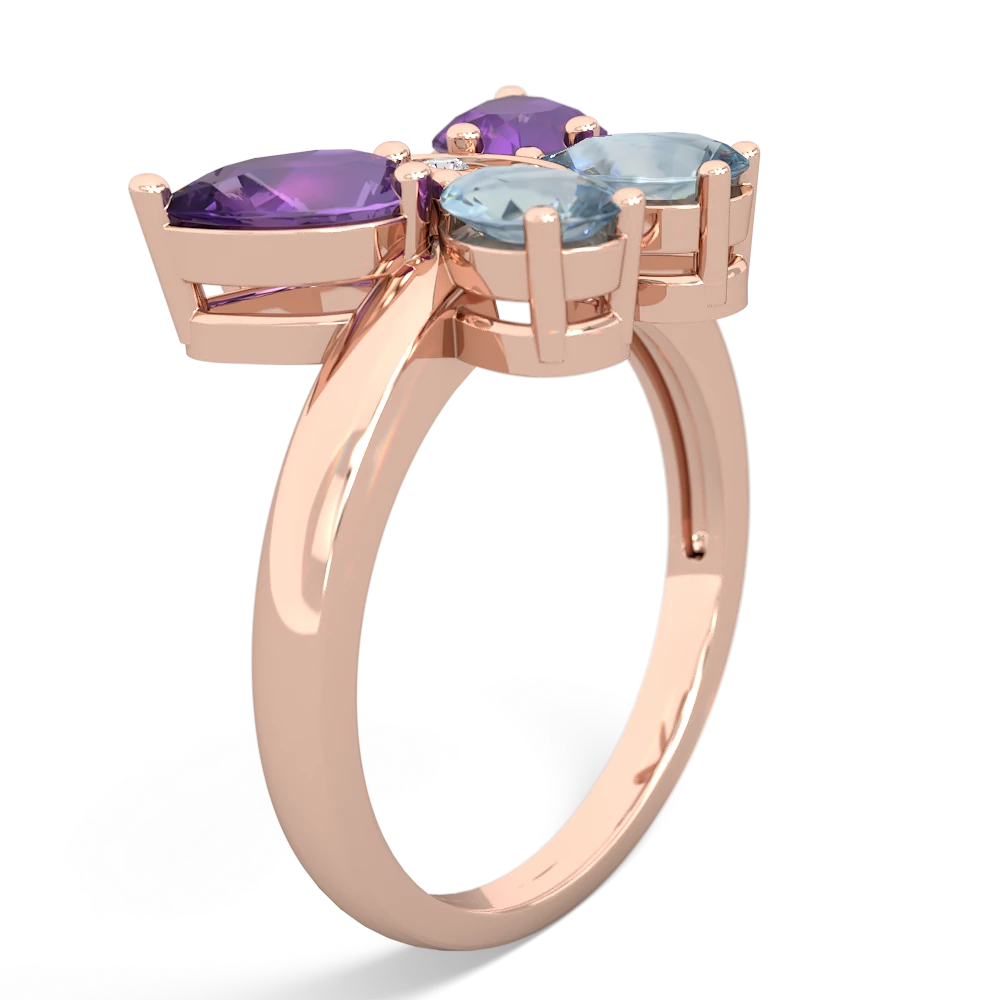 Amethyst Butterfly 14K Rose Gold ring R2215