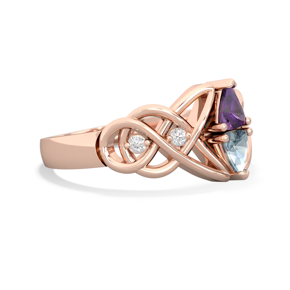 Amethyst Keepsake Celtic Knot 14K Rose Gold ring R5300