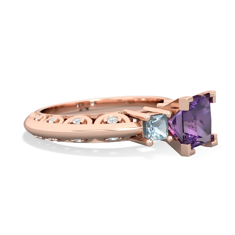 Amethyst Eternal Embrace Engagement 14K Rose Gold ring C2001