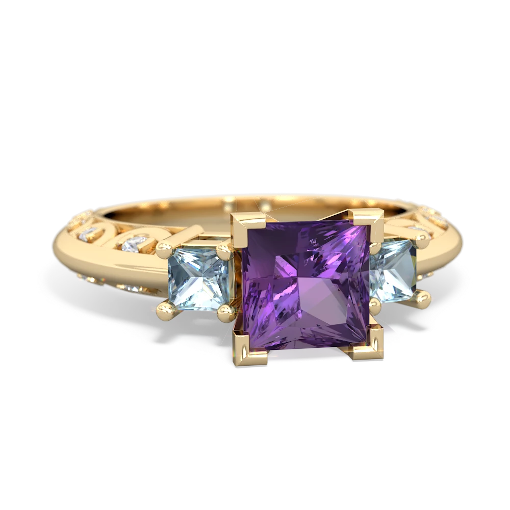 Amethyst Eternal Embrace Engagement 14K Yellow Gold ring C2001