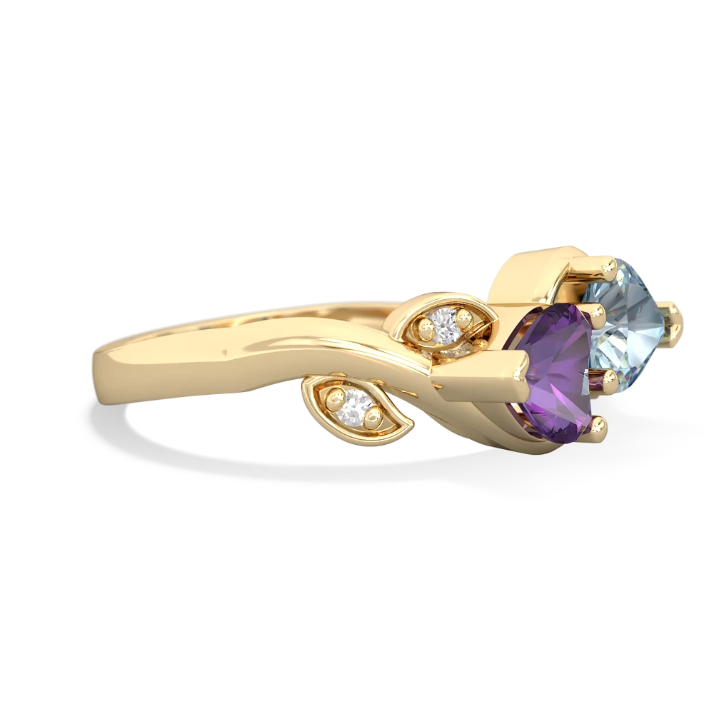 Amethyst Floral Elegance 14K Yellow Gold ring R5790