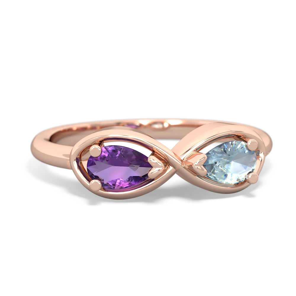 Amethyst Infinity 14K Rose Gold ring R5050