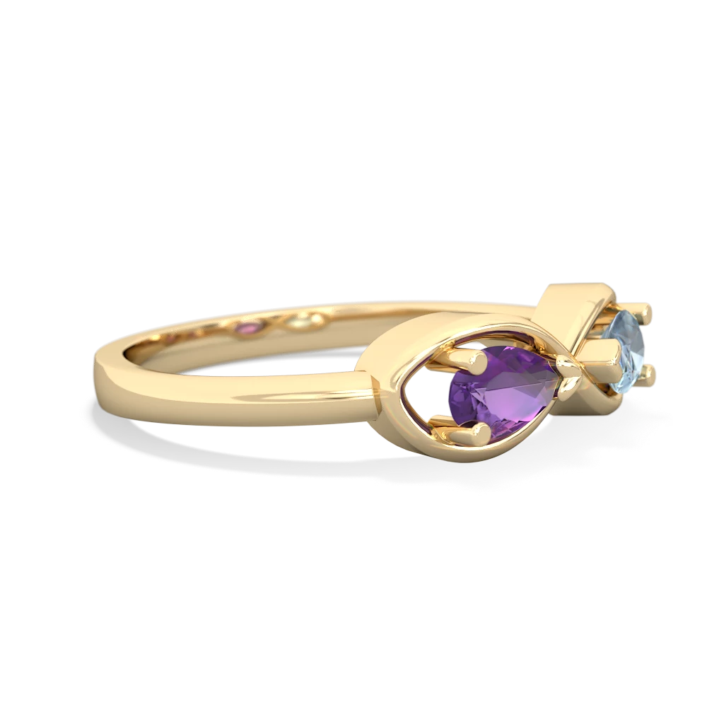 Amethyst Infinity 14K Yellow Gold ring R5050