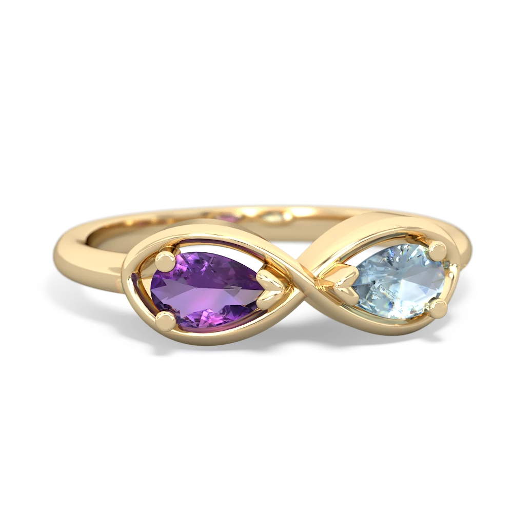 Amethyst Infinity 14K Yellow Gold ring R5050