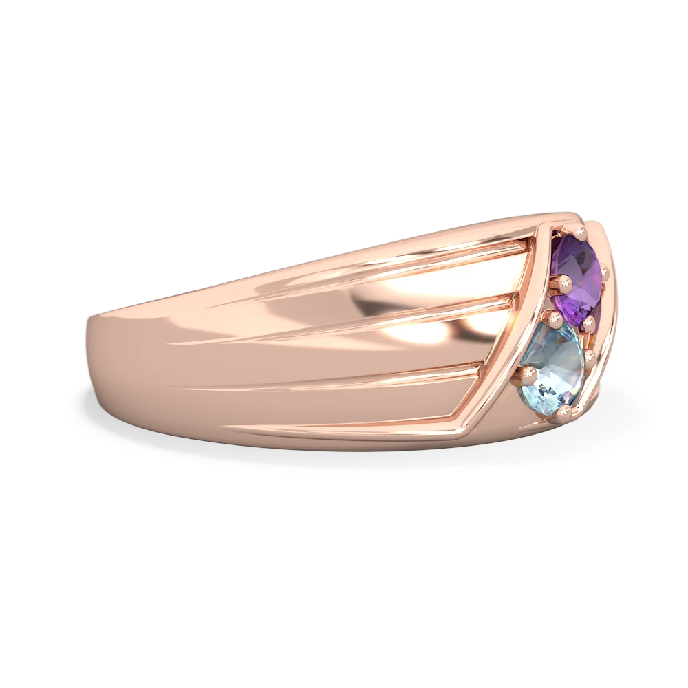 Amethyst Men's Streamline 14K Rose Gold ring R0460