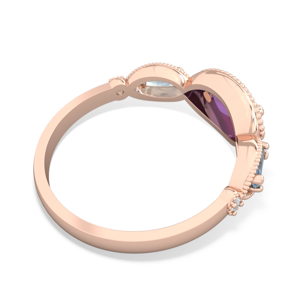 Amethyst Milgrain Marquise 14K Rose Gold ring R5700