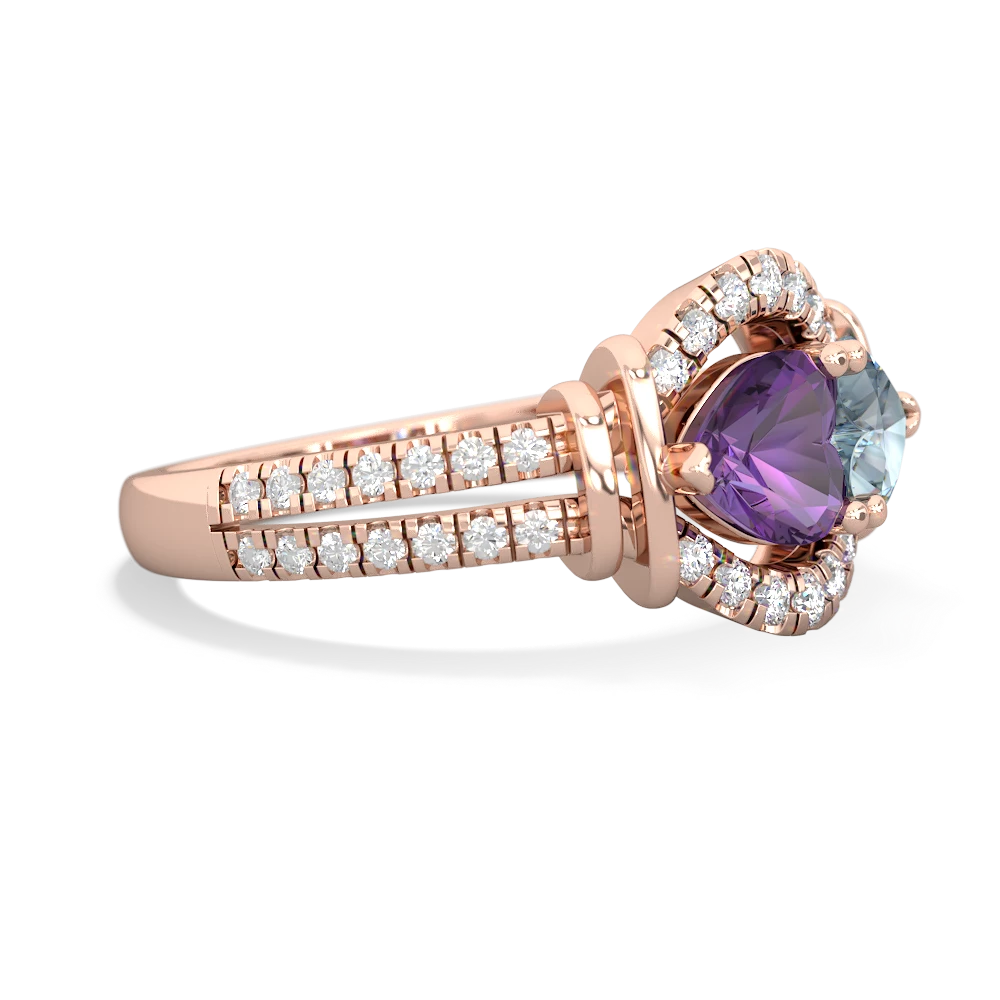 Amethyst Art-Deco Keepsake 14K Rose Gold ring R5630