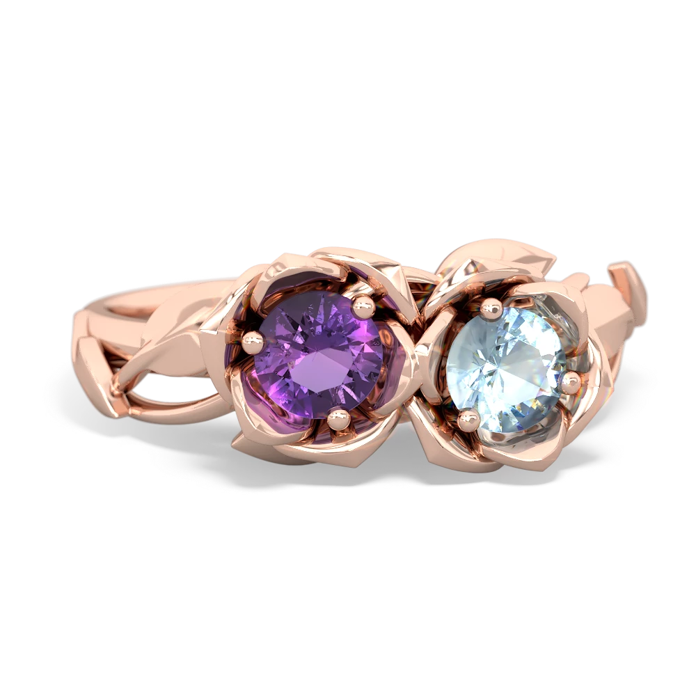 Amethyst Rose Garden 14K Rose Gold ring R5510