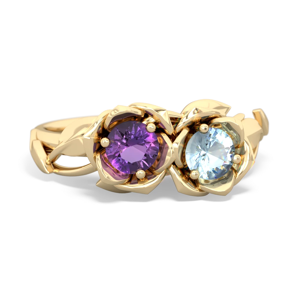 Amethyst Rose Garden 14K Yellow Gold ring R5510