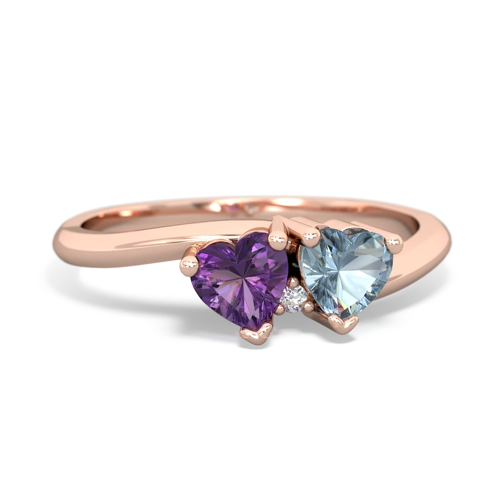 Amethyst Sweethearts 14K Rose Gold ring R5260