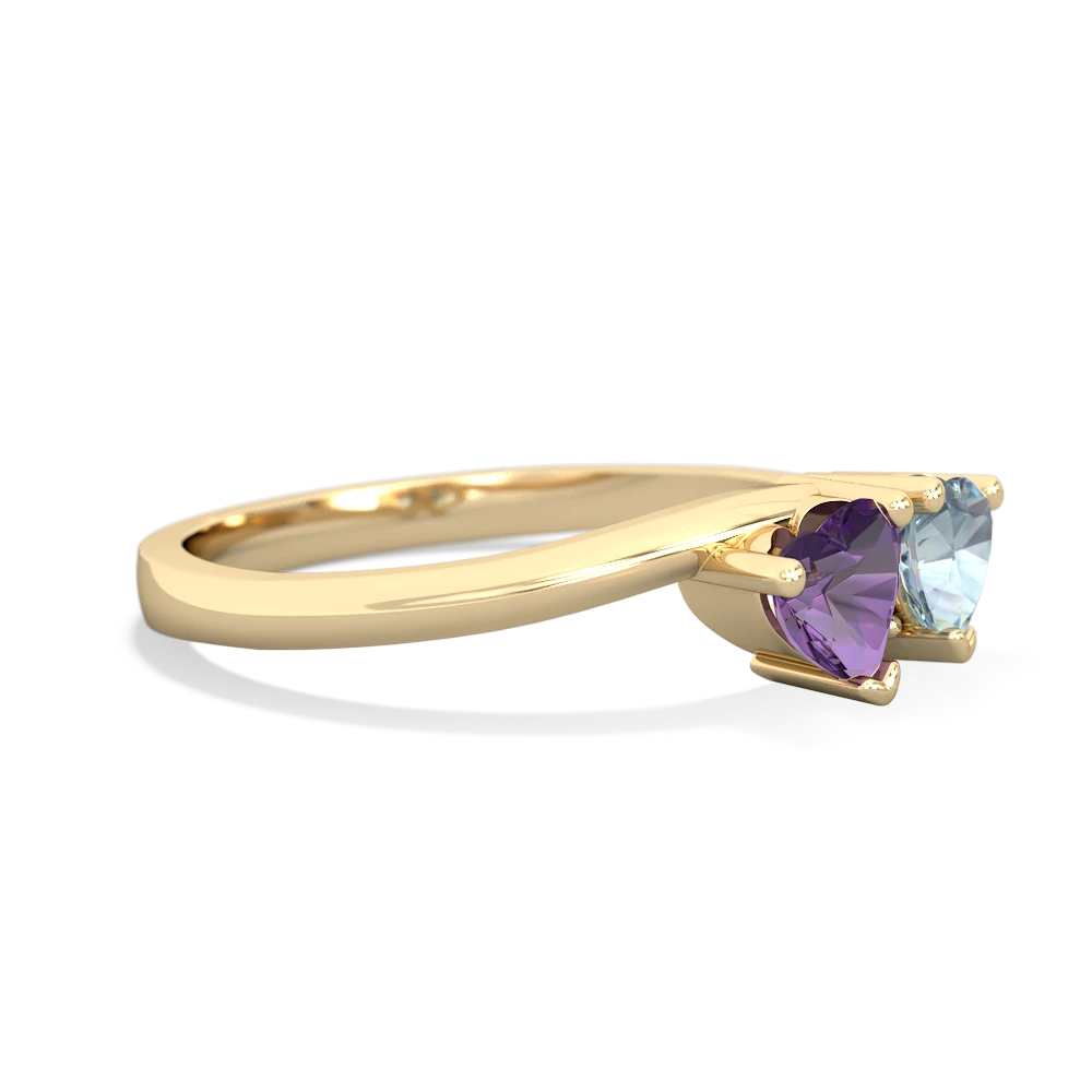 Amethyst Sweethearts 14K Yellow Gold ring R5260