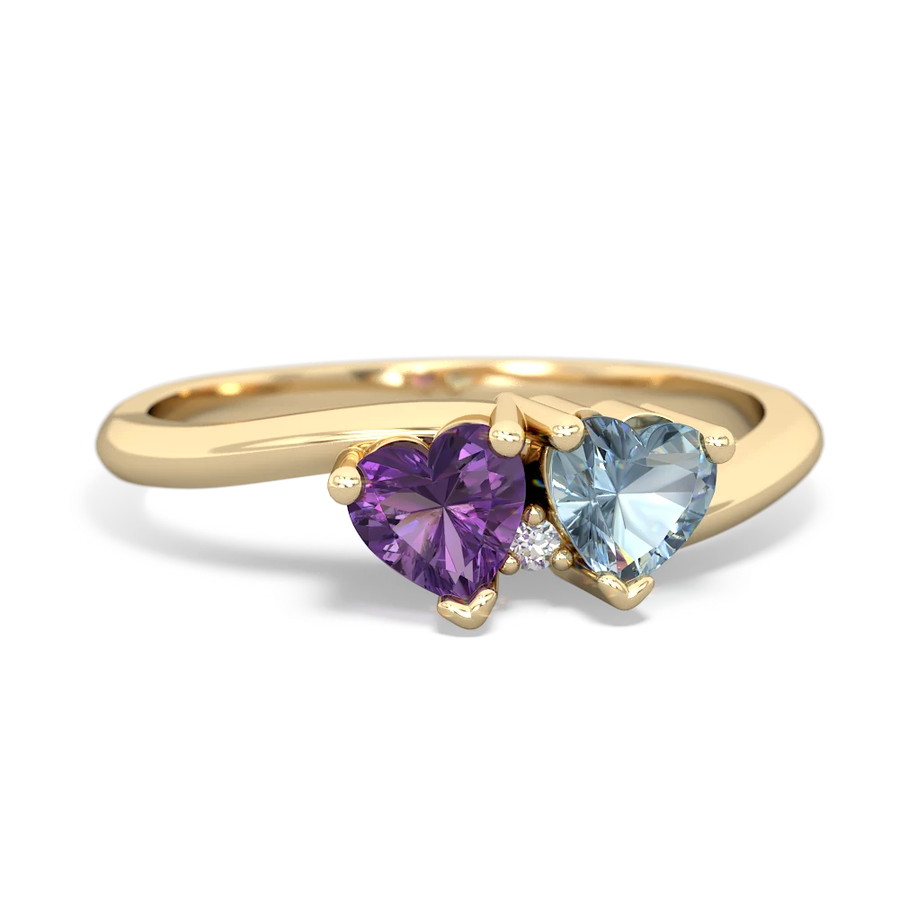 Amethyst Sweethearts 14K Yellow Gold ring R5260