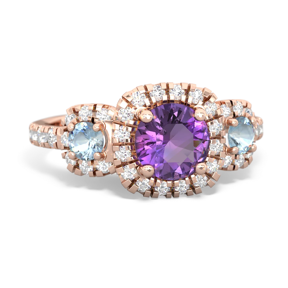 Amethyst Regal Halo 14K Rose Gold ring R5350