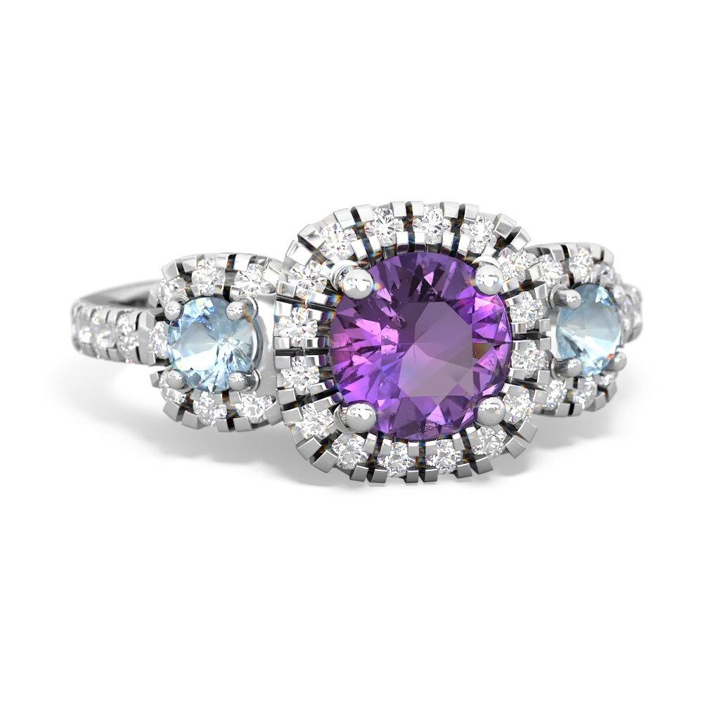 Amethyst Regal Halo 14K White Gold ring R5350