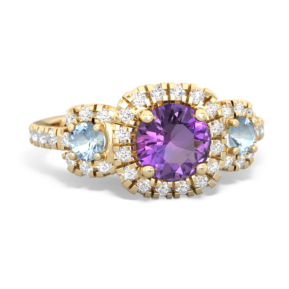 Amethyst Regal Halo 14K Yellow Gold ring R5350