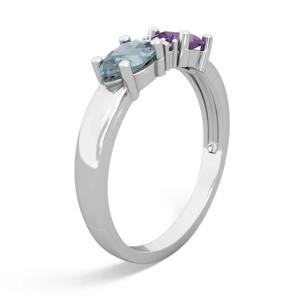 Amethyst Pear Bowtie 14K White Gold ring R0865