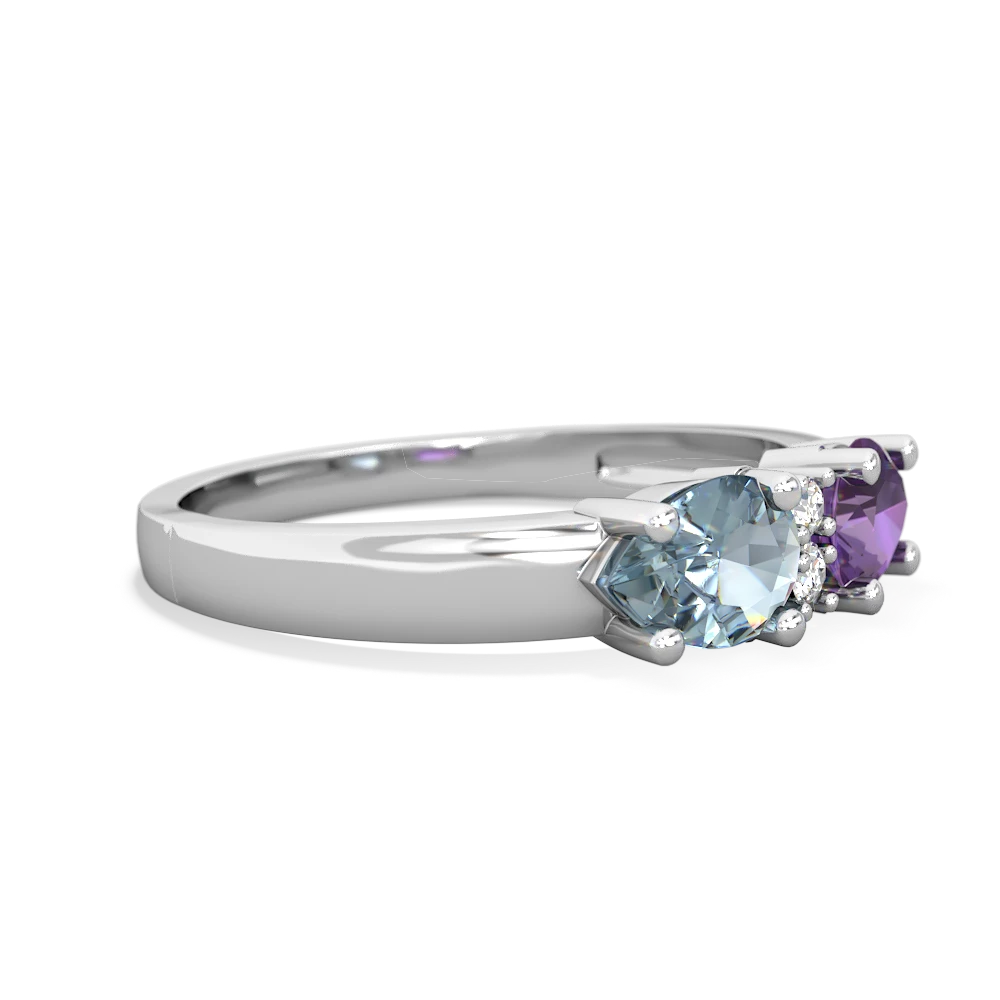 Amethyst Pear Bowtie 14K White Gold ring R0865