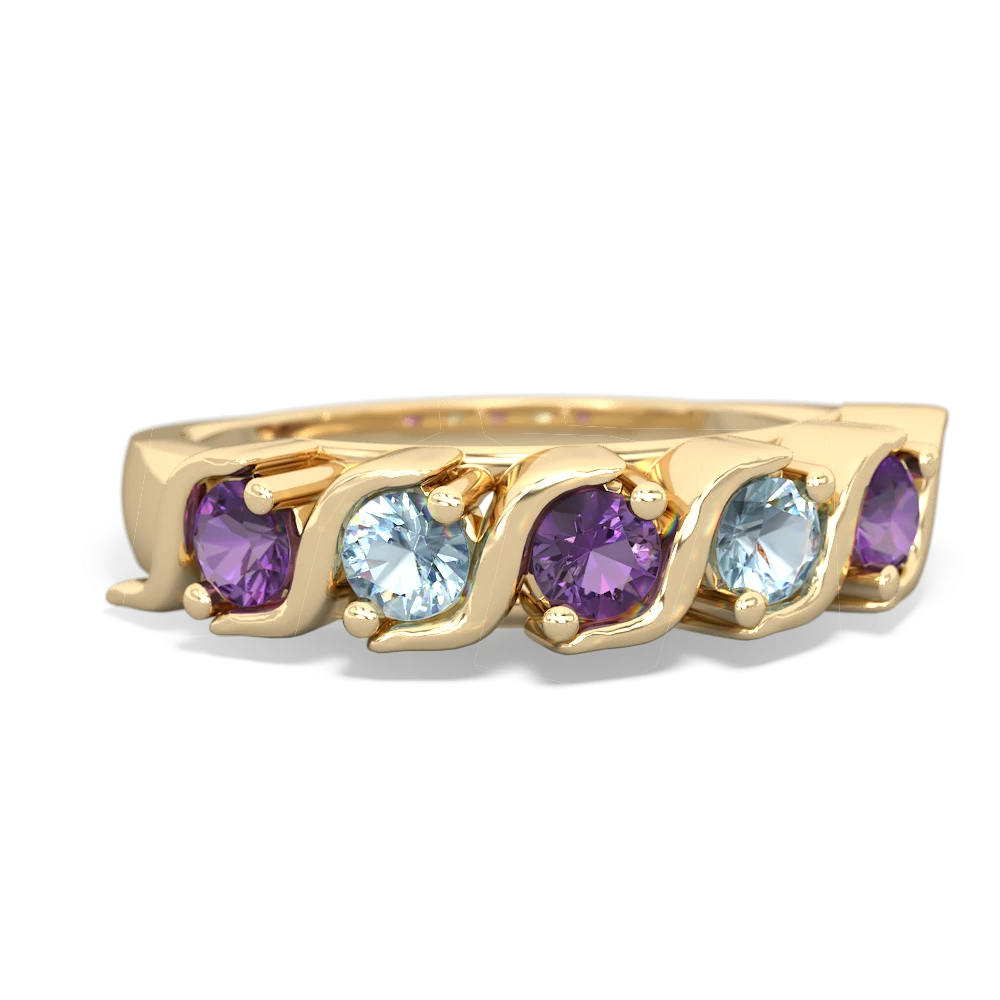 Amethyst Anniversary Band 14K Yellow Gold ring R2089