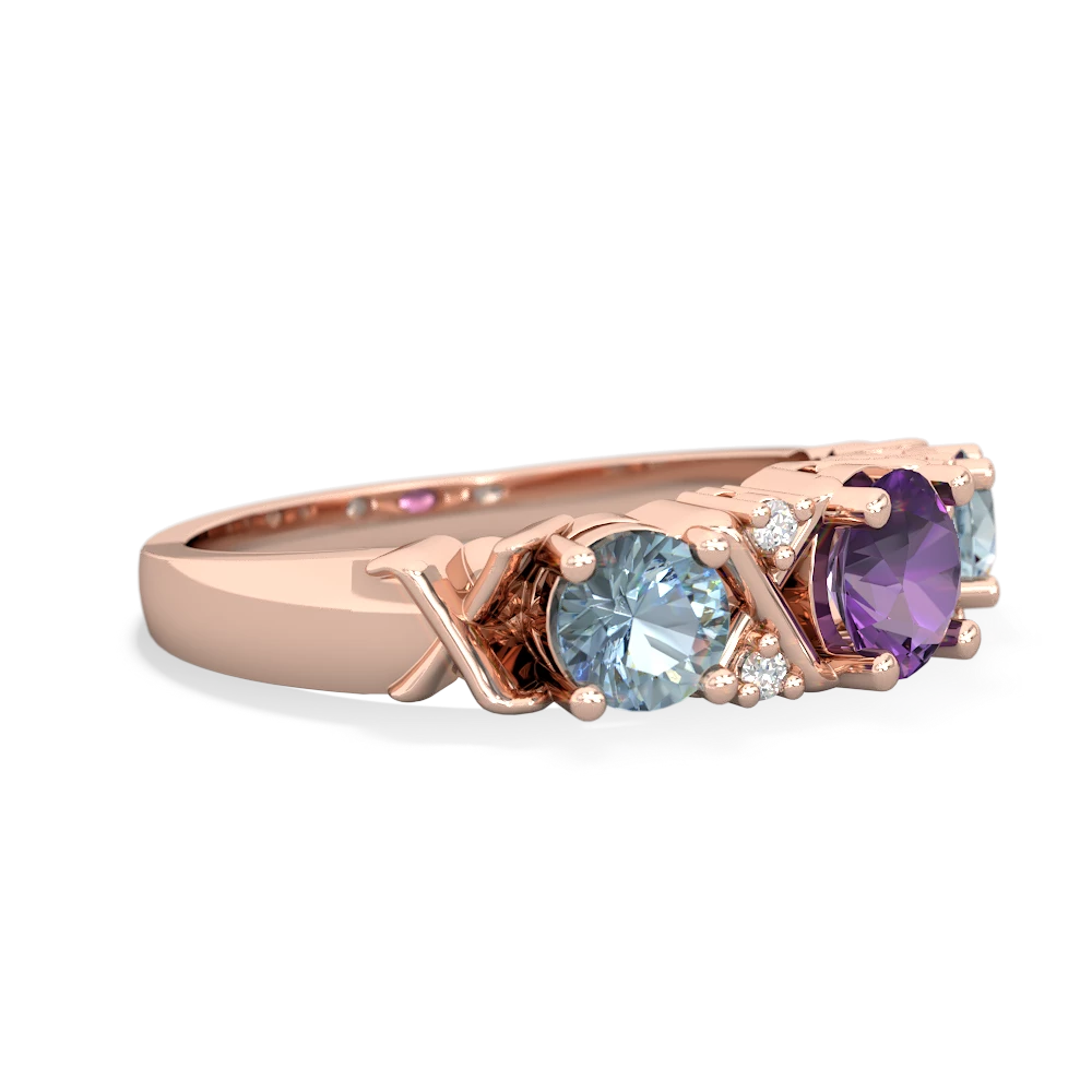 Amethyst Hugs And Kisses 14K Rose Gold ring R5016