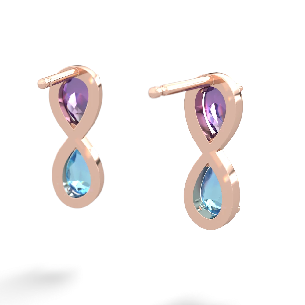 Amethyst Infinity 14K Rose Gold earrings E5050