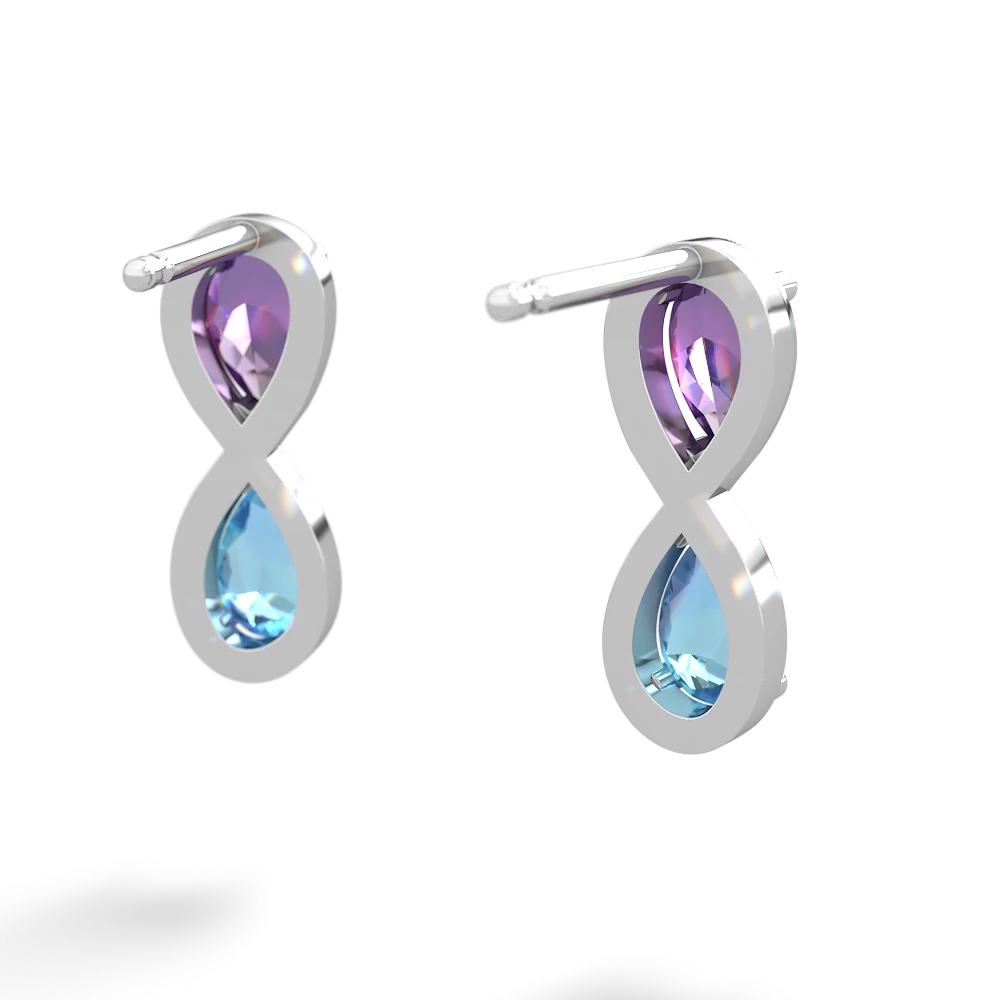 Amethyst Infinity 14K White Gold earrings E5050