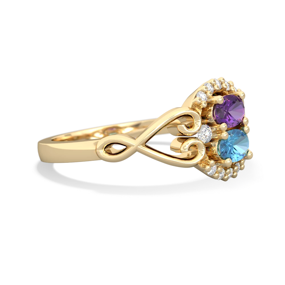 Amethyst Love Nest 14K Yellow Gold ring R5860