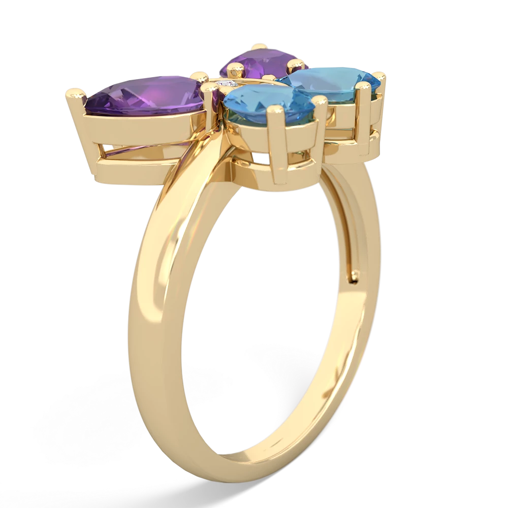 Amethyst Butterfly 14K Yellow Gold ring R2215