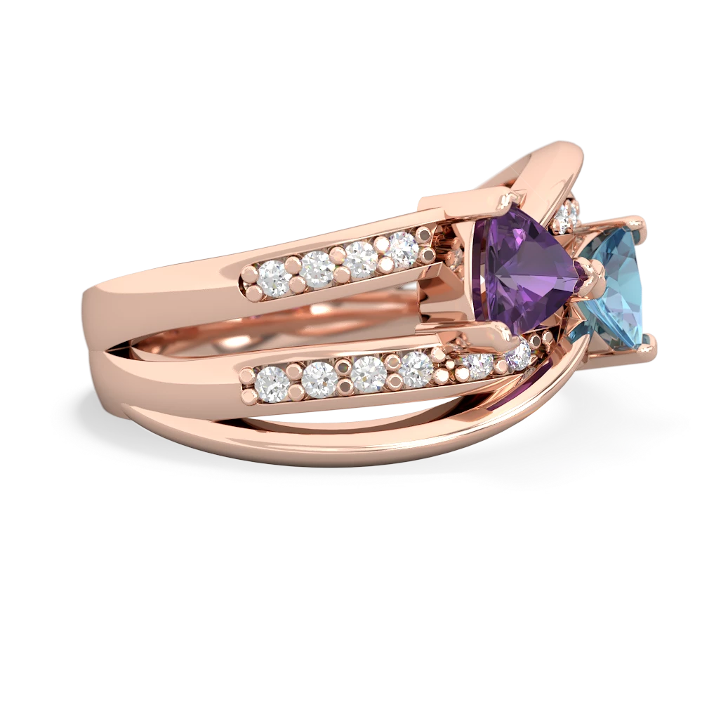 Amethyst Bowtie 14K Rose Gold ring R2360