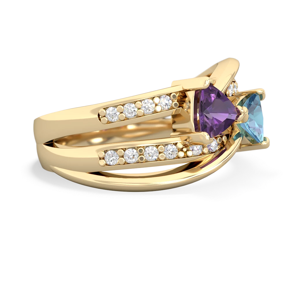 Amethyst Bowtie 14K Yellow Gold ring R2360