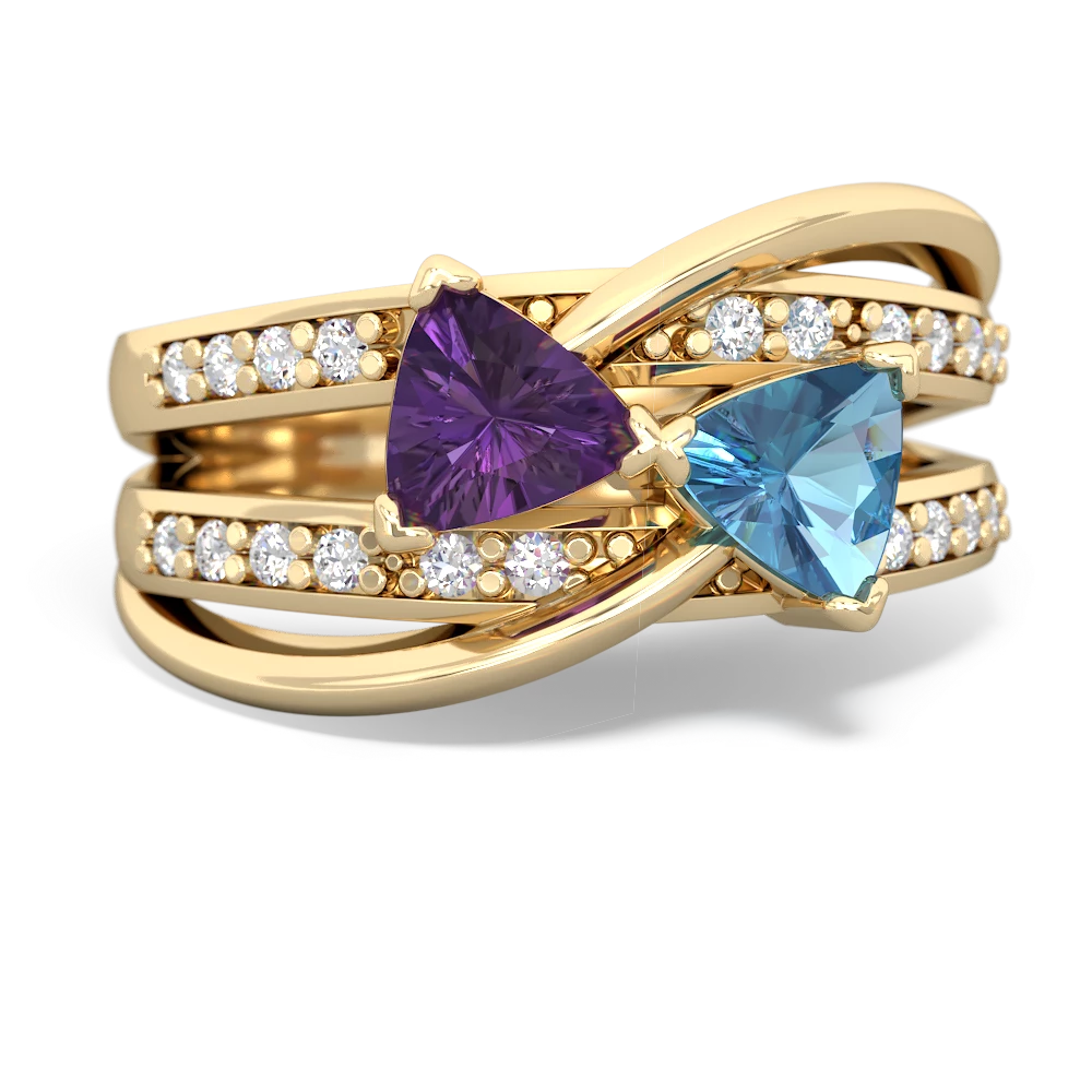 Amethyst Bowtie 14K Yellow Gold ring R2360